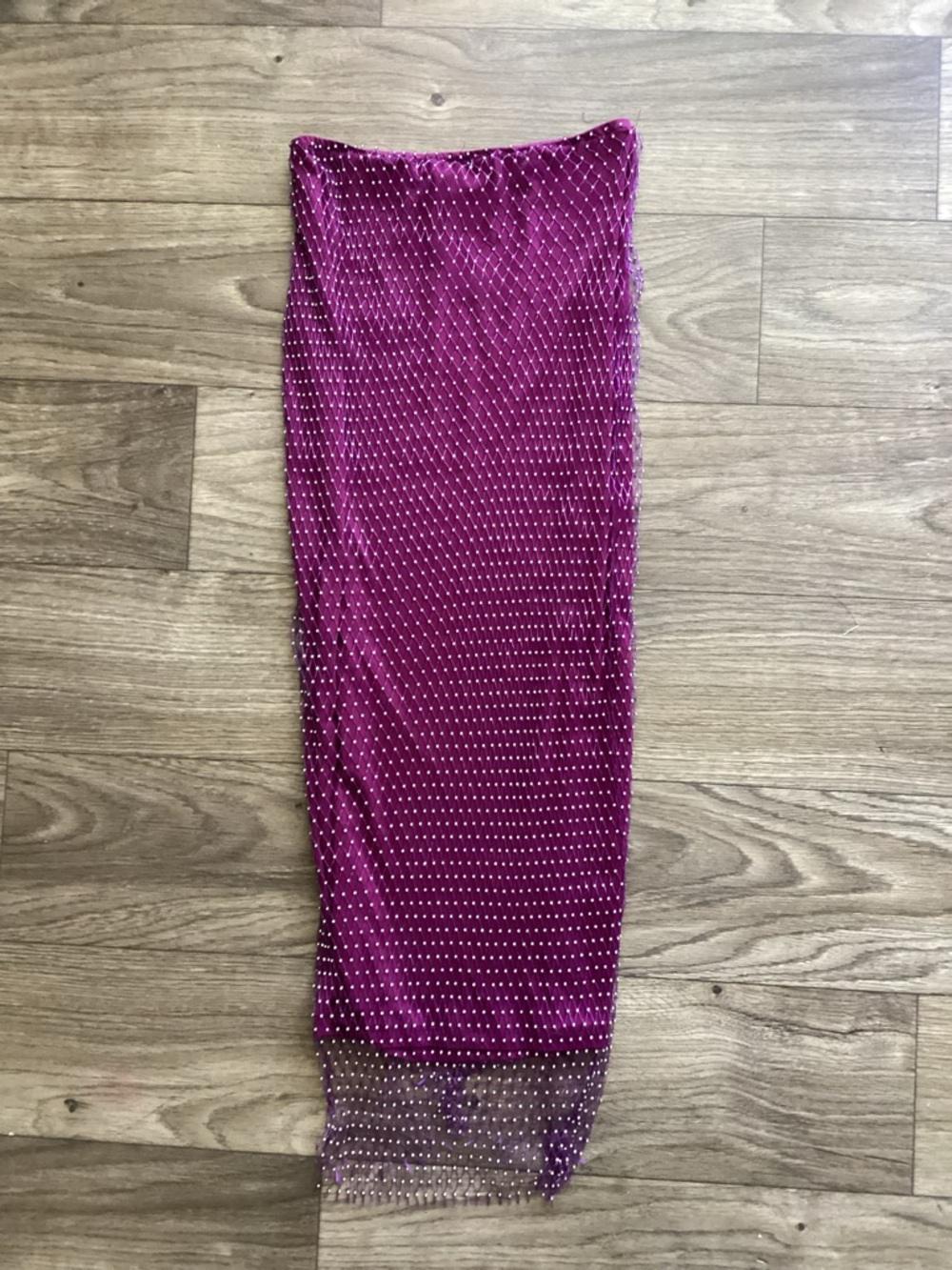 Purple Rhinestone Maxi Skirt